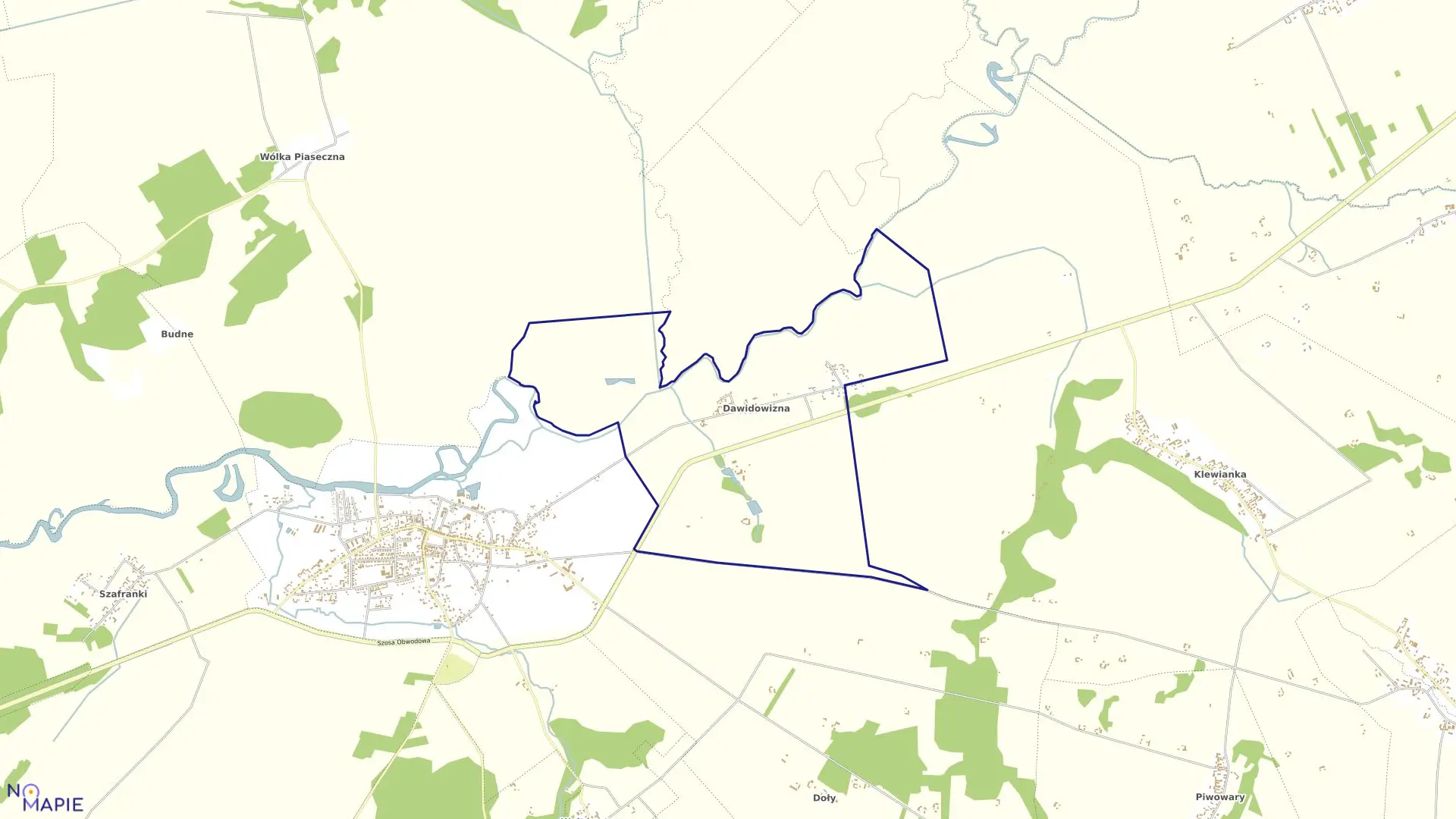 Mapa obrębu DAWIDOWIZNA w gminie Goniądz