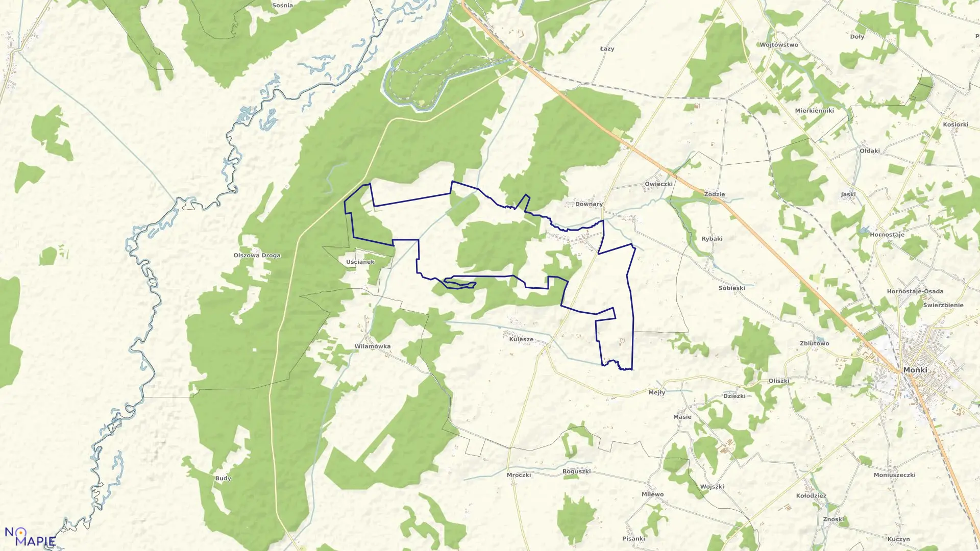 Mapa obrębu KRAMKÓWKA DUŻA w gminie Goniądz