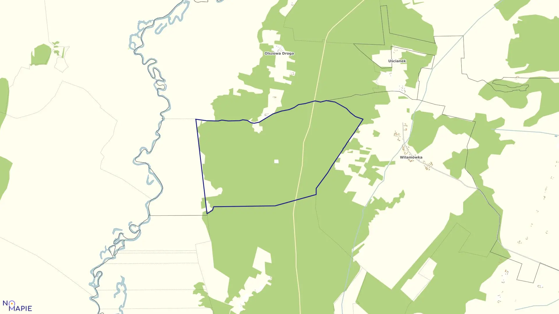 Mapa obrębu OLSZOWA DR. GON. LAS w gminie Goniądz